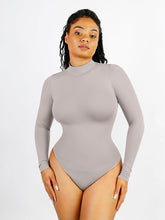Langarm-Bodysuit mit Rollkragen - Grau